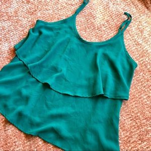 Teal Ruffled Tank